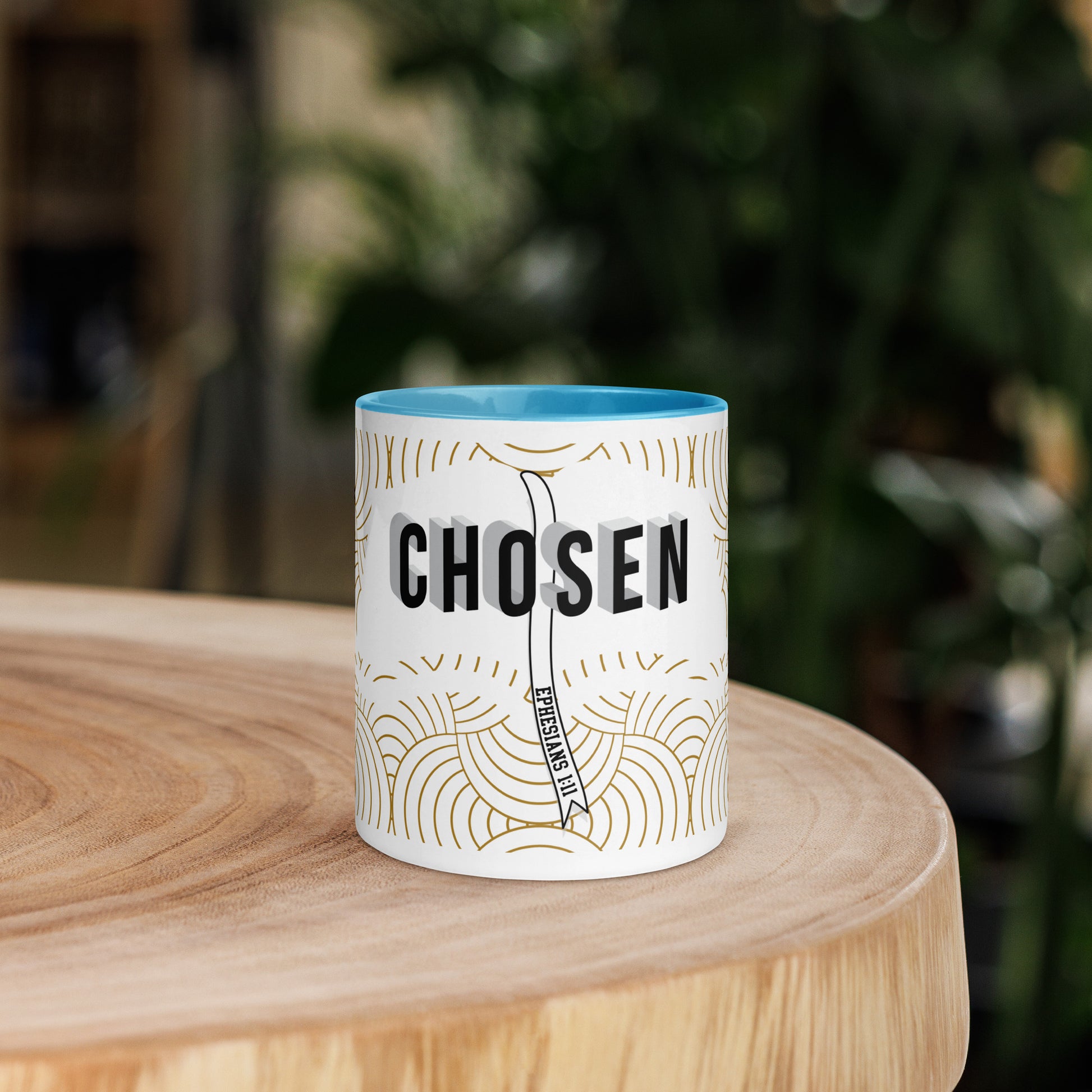 Christian coffee cup with colorful handle and lead-free material