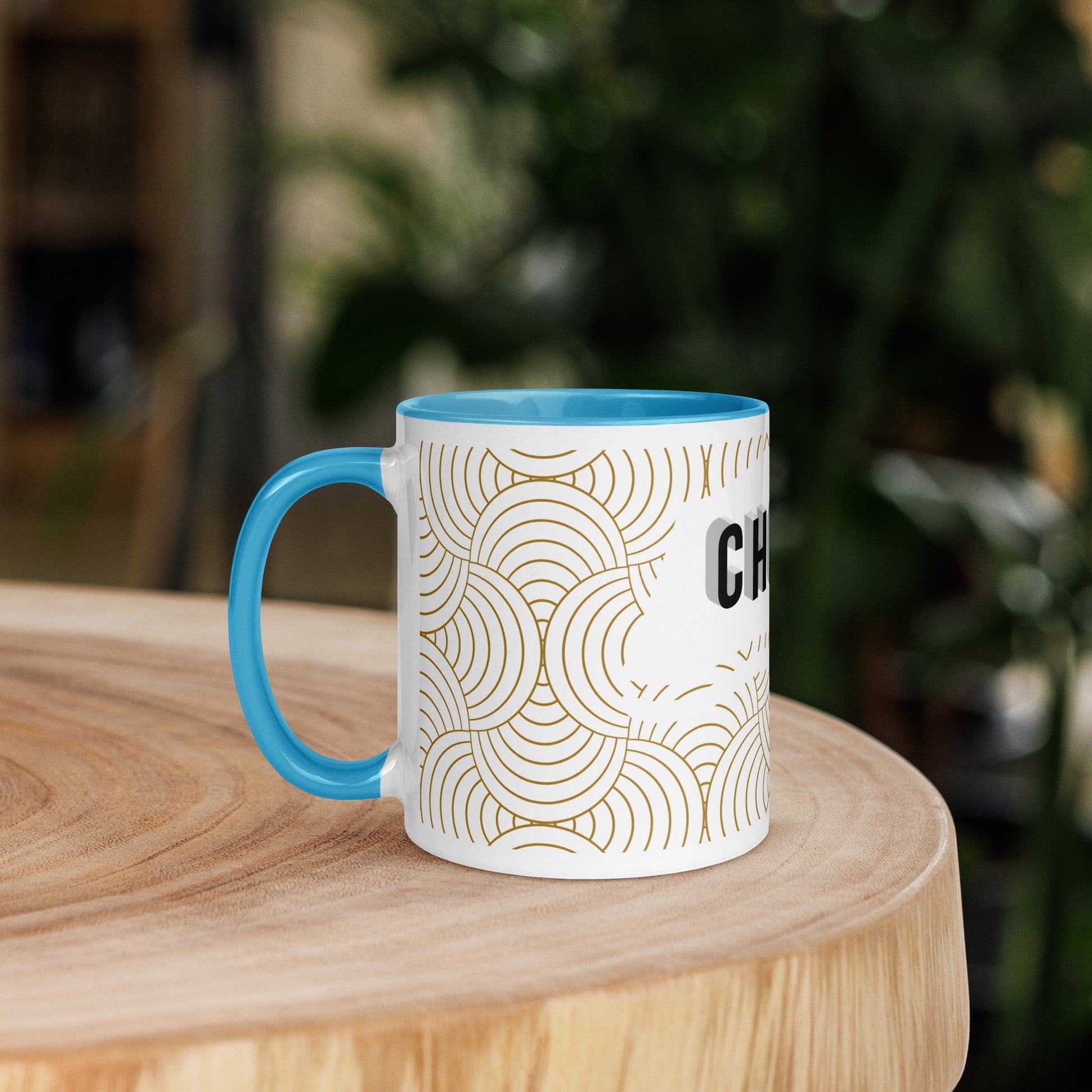 Christian coffee cup with colorful handle and lead-free material