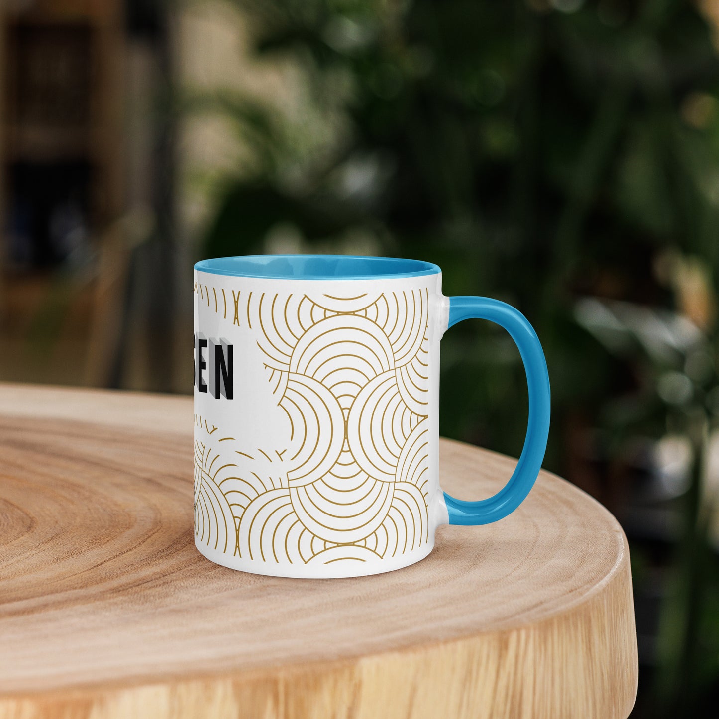 Christian coffee cup with colorful handle and lead-free material