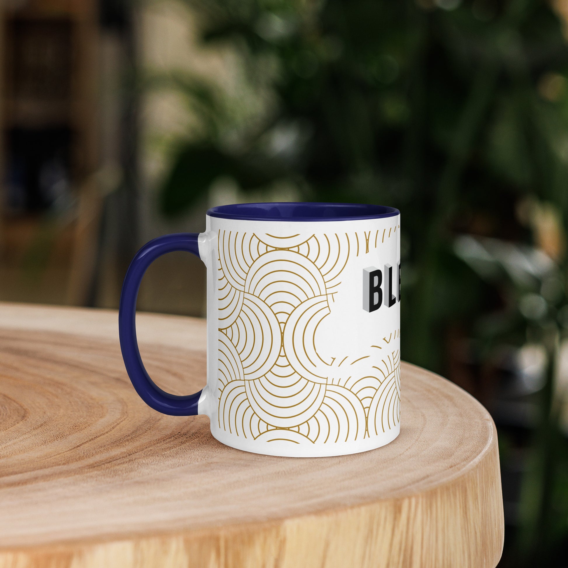 Christian mug with colorful interior and faith-inspired design