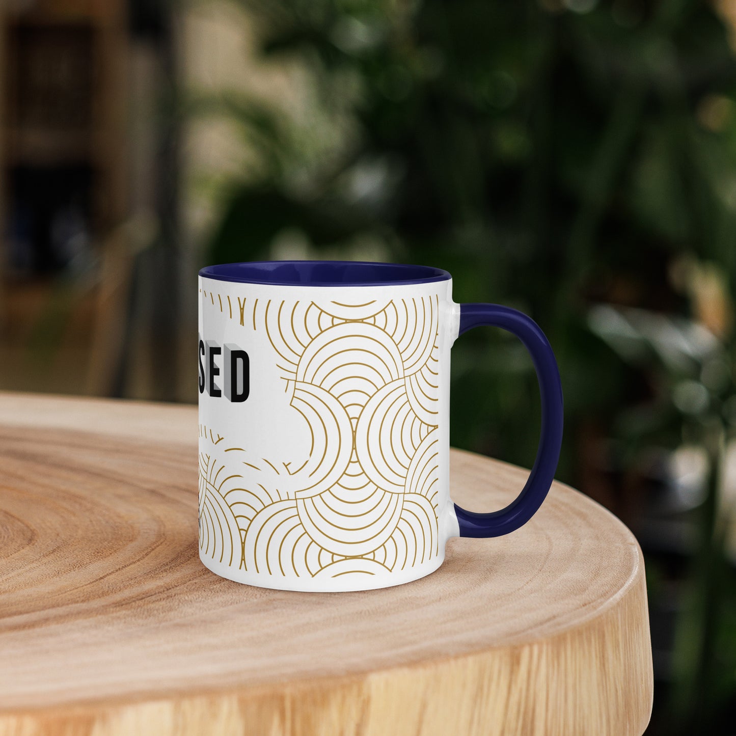 Christian mug with colorful interior and faith-inspired design