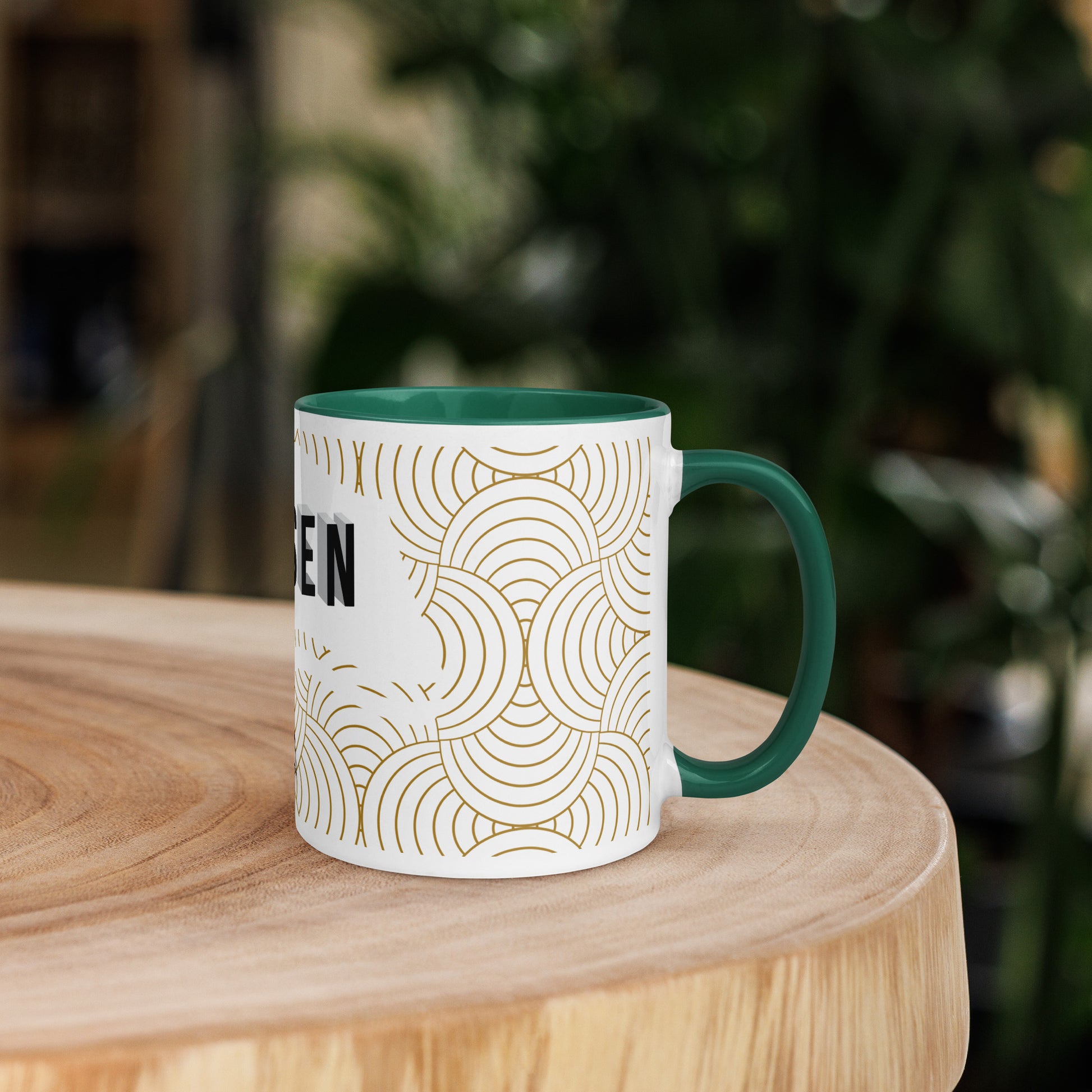 Christian coffee cup with colorful handle and lead-free material