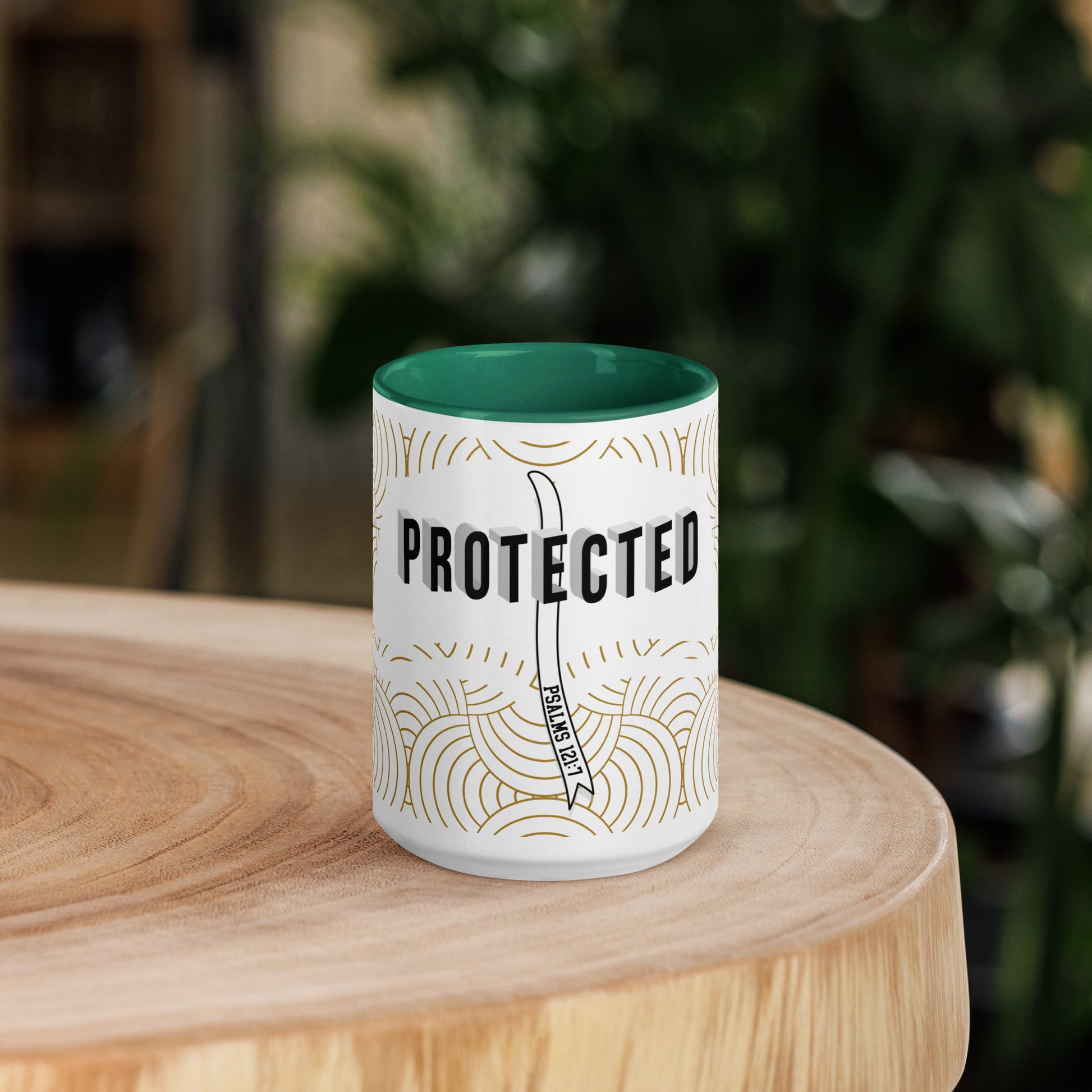 Christian coffee cup with colorful handle and lead-free material
