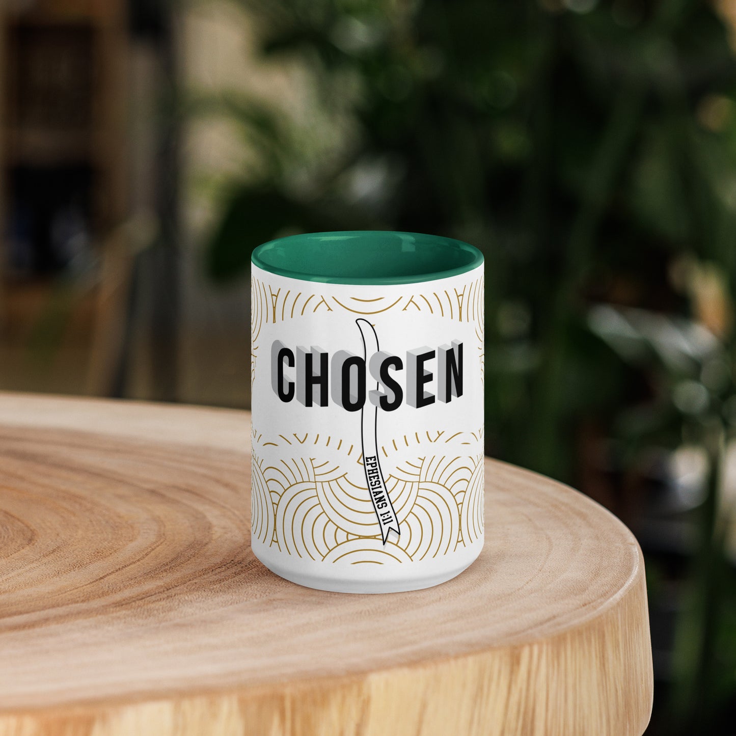 Christian coffee cup with colorful handle and lead-free material