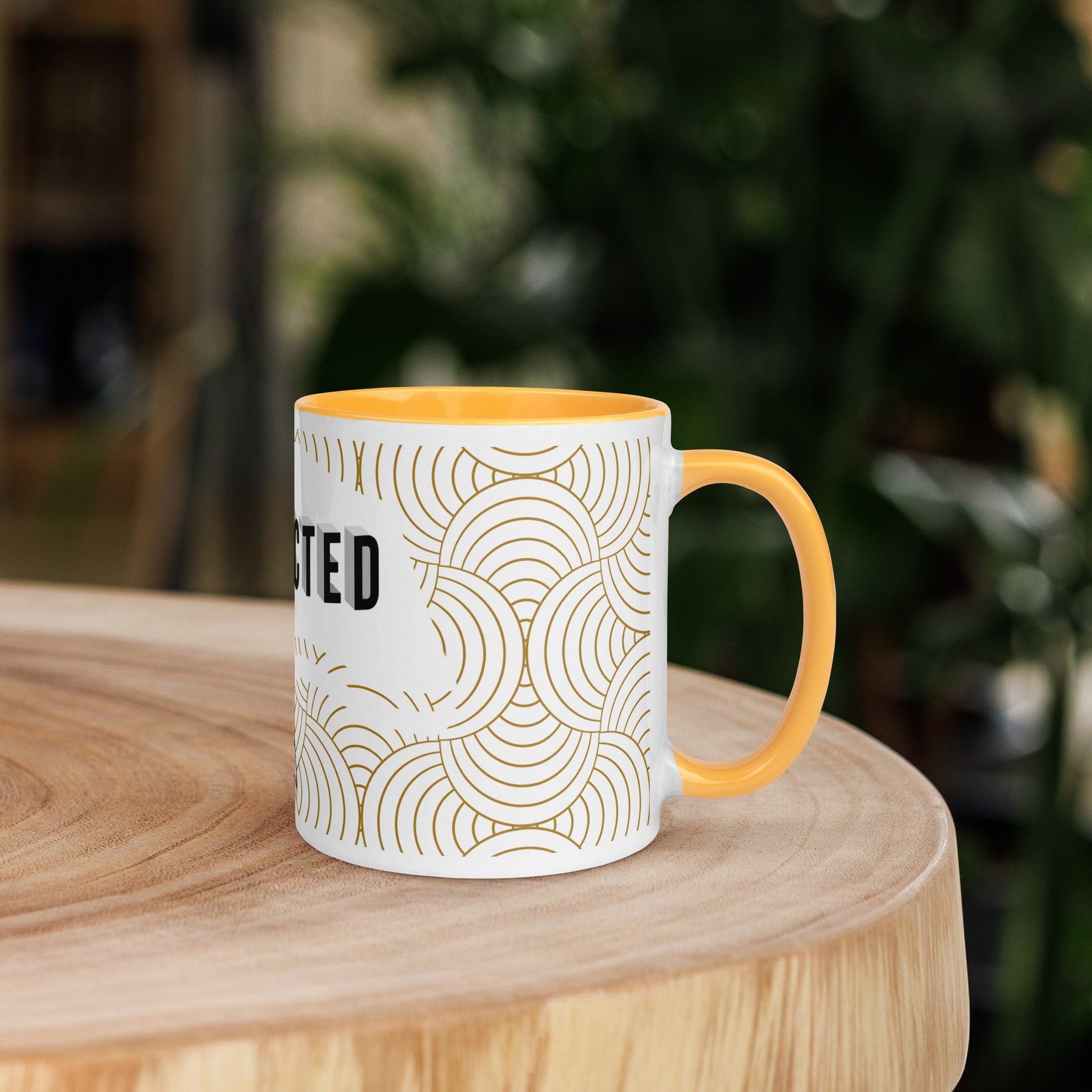 Faith-based tea cup with color inside and inspirational design