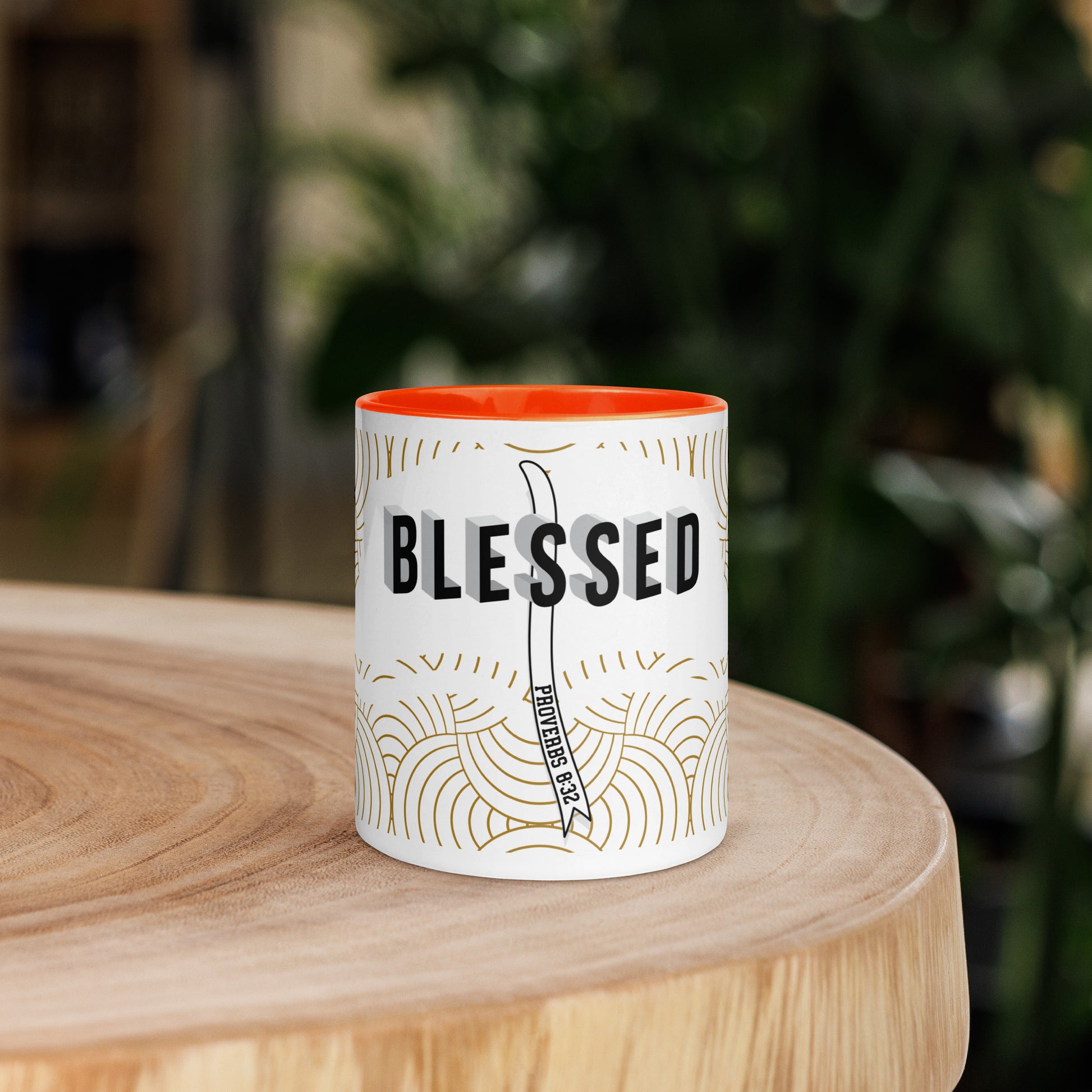 Christian coffee cup with colorful handle and lead-free material