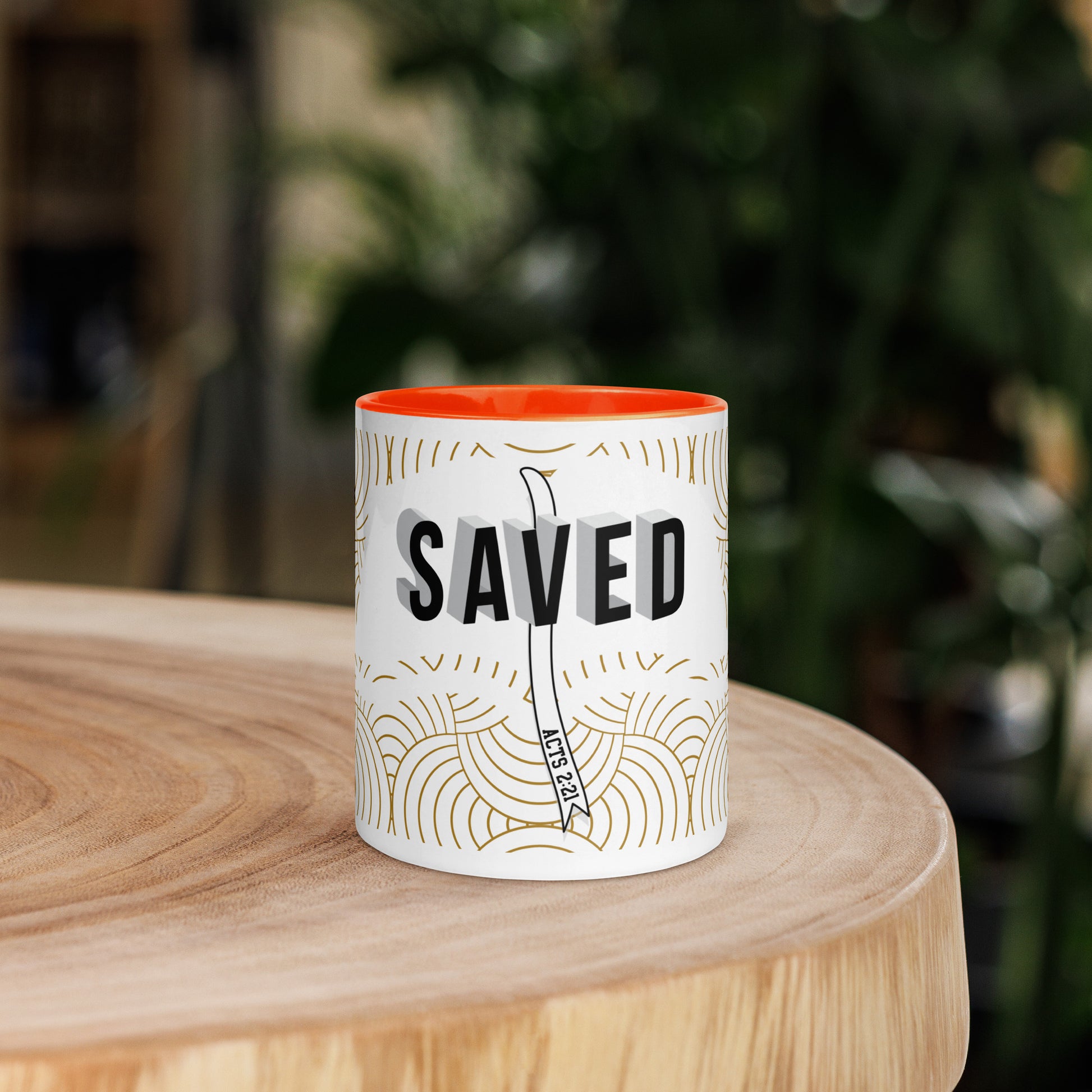 Christian coffee cup with colorful handle and lead-free material