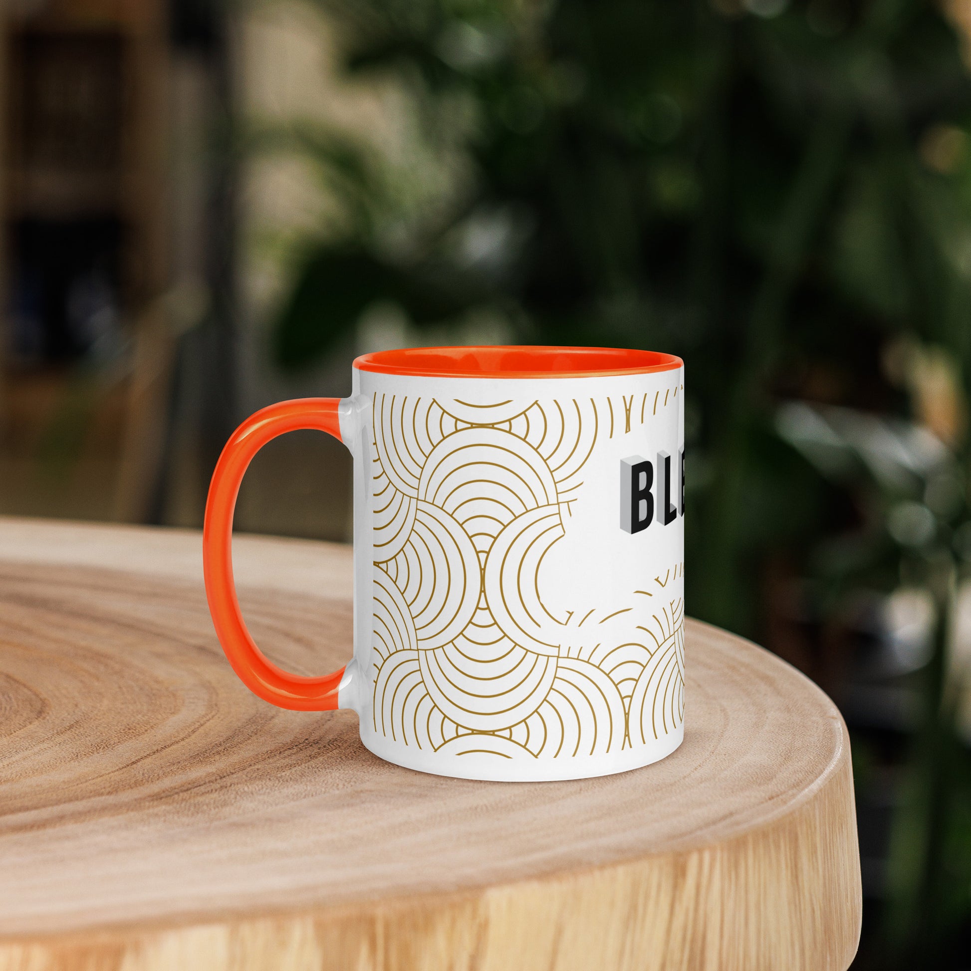 Christian coffee cup with colorful handle and lead-free material