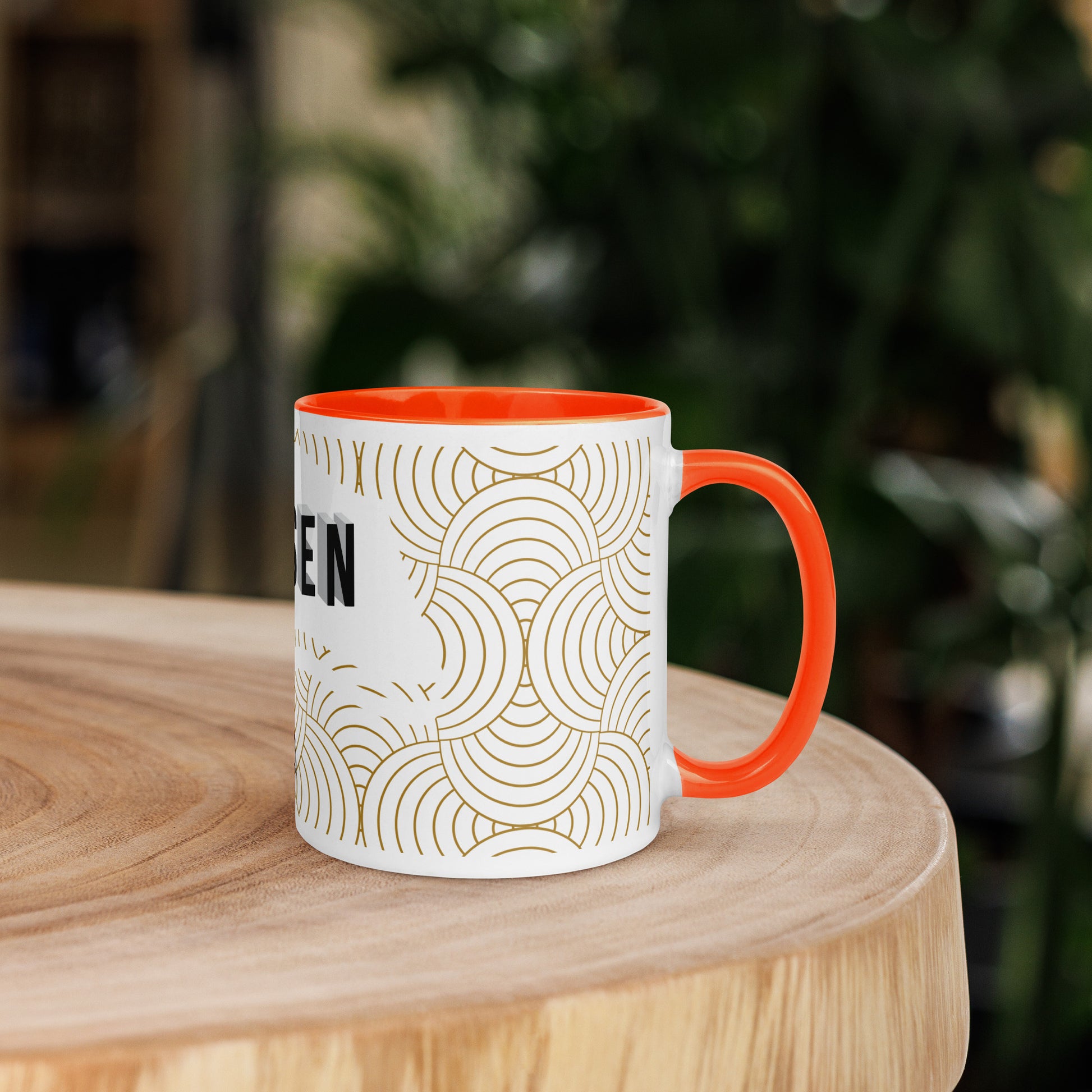 Christian coffee cup with colorful handle and lead-free material