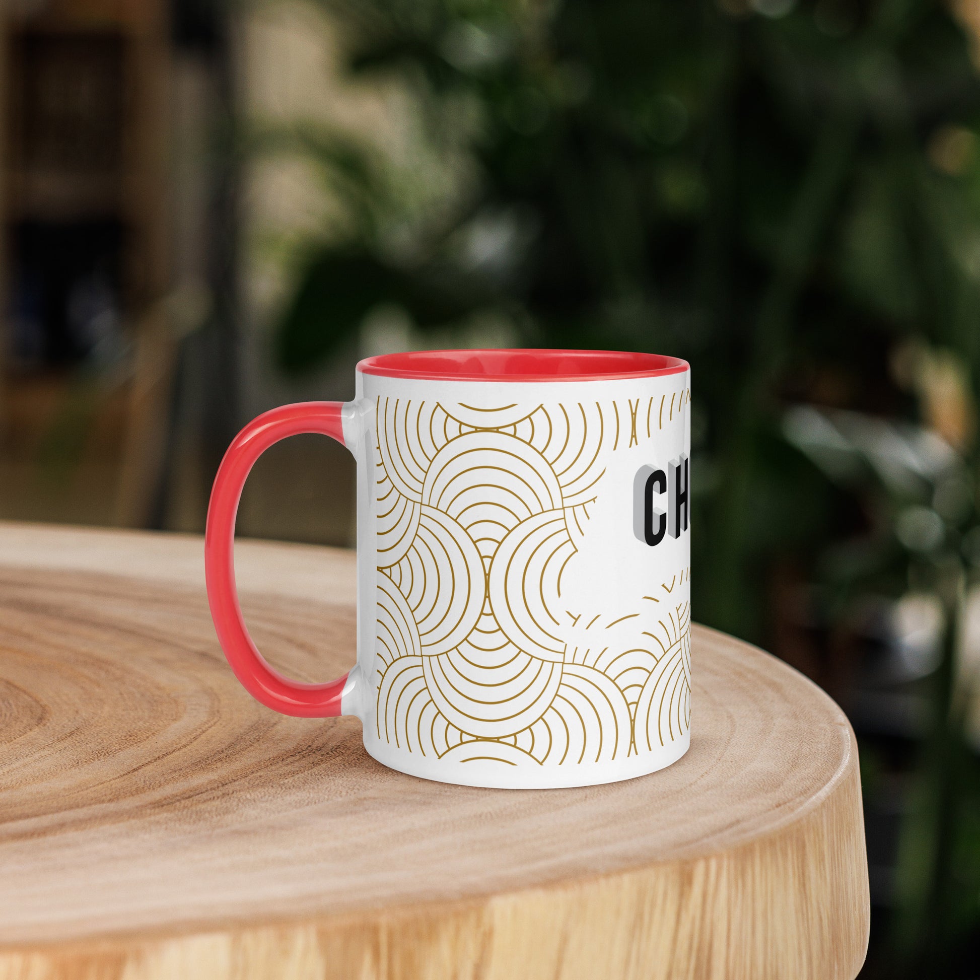 Ceramic faith mug with color inside, dishwasher and microwave safe