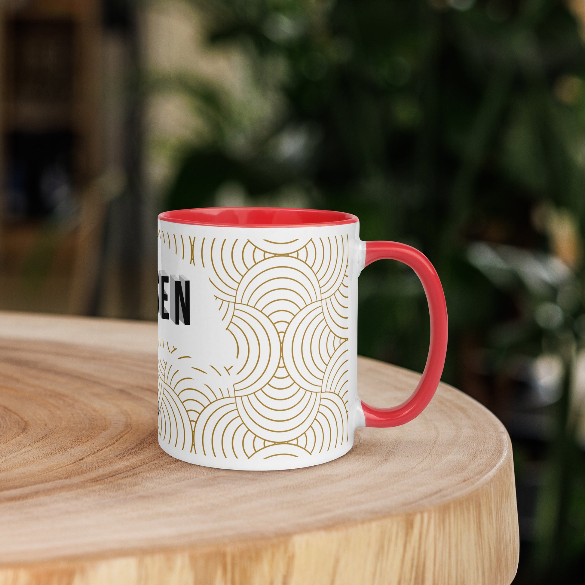 Ceramic faith mug with color inside, dishwasher and microwave safe