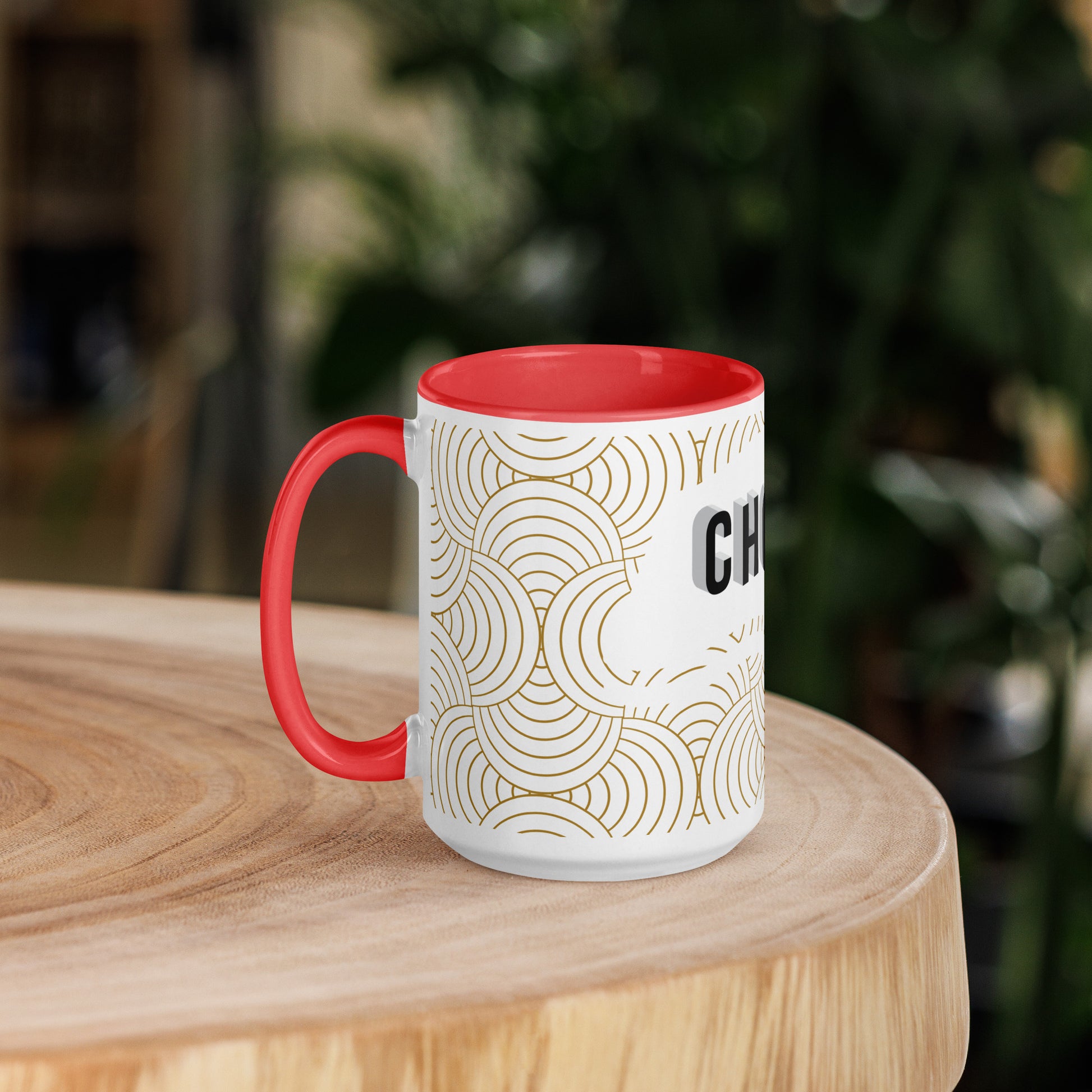 Ceramic faith mug with color inside, dishwasher and microwave safe