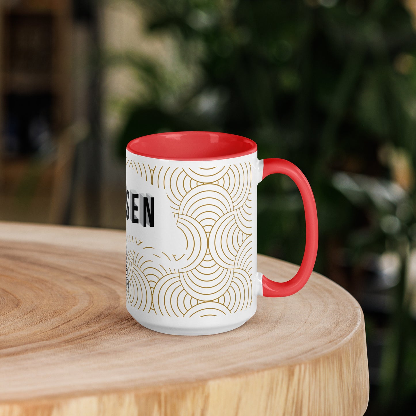 Ceramic faith mug with color inside, dishwasher and microwave safe