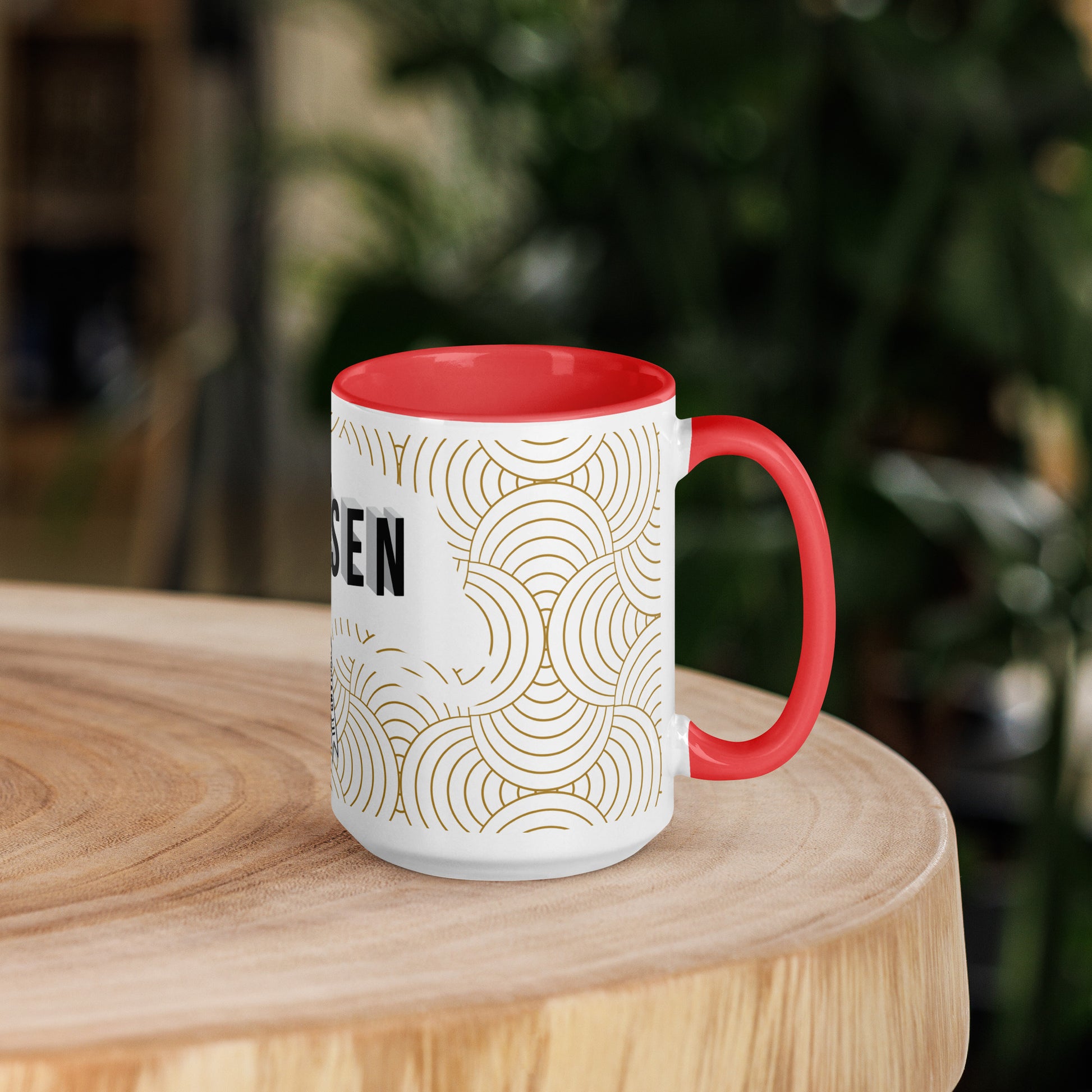 Ceramic faith mug with color inside, dishwasher and microwave safe