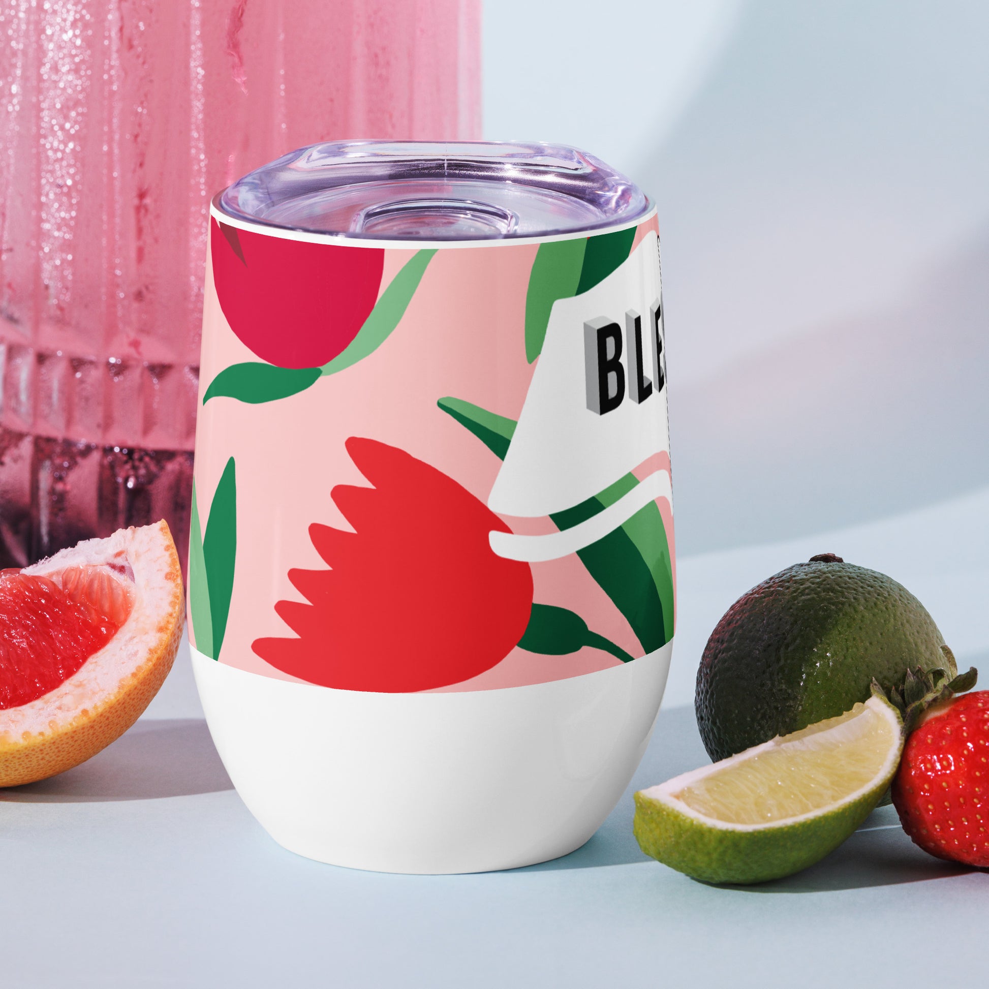 Christian juice tumbler with stainless steel, double-wall insulation