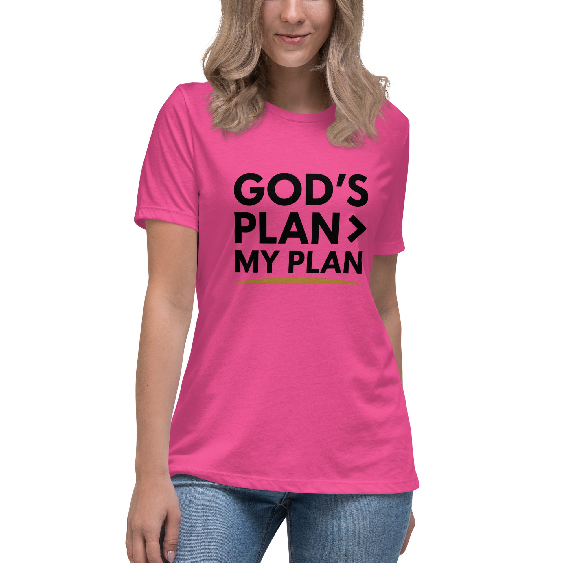 Women’s Christian t-shirt God’s Plan > My Plan
