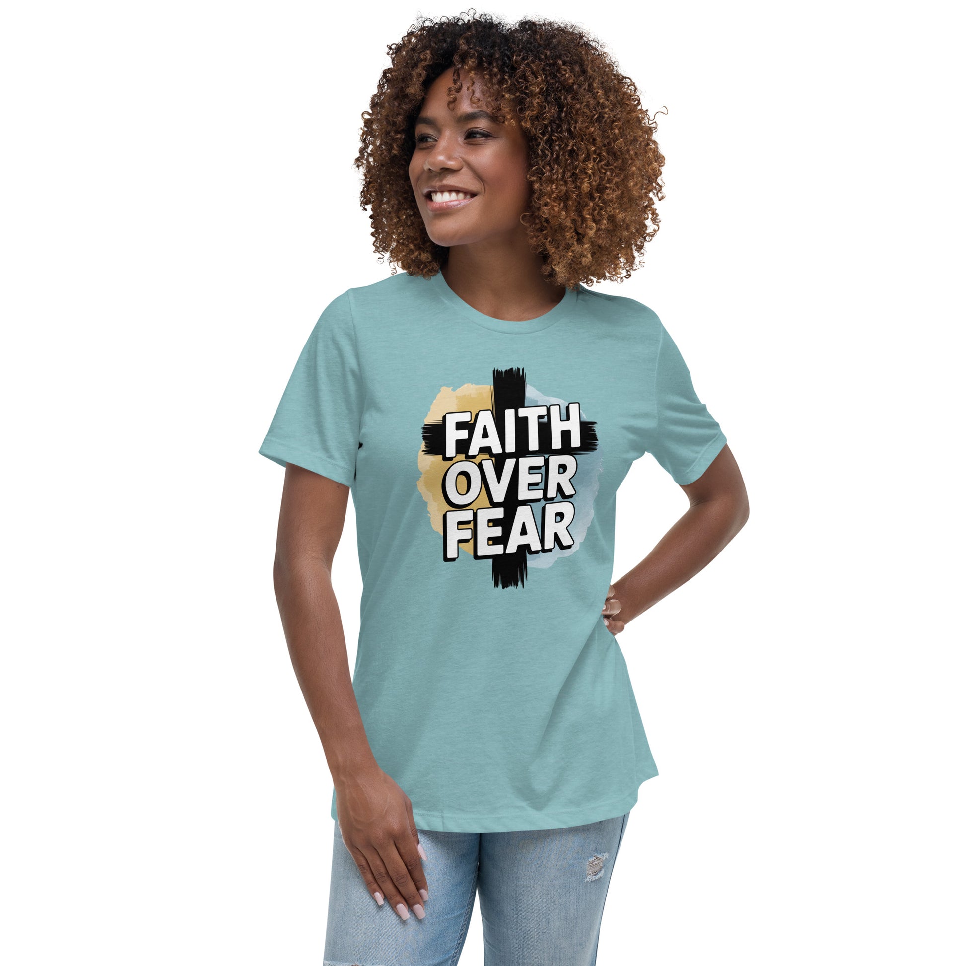 Women’s Faith Over Fear Christian relaxed t-shirt
