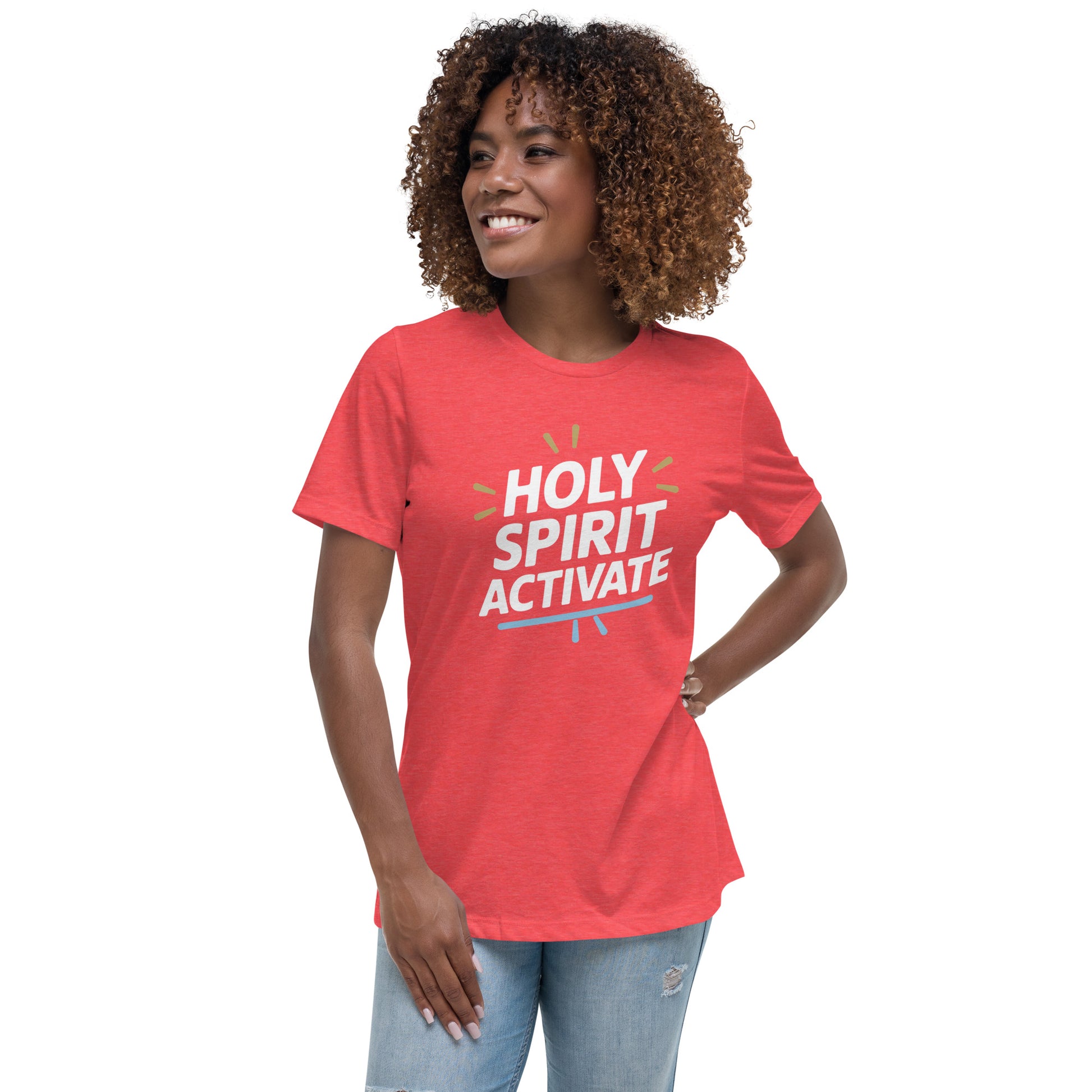 Faith-based shirt for women with Holy Spirit design