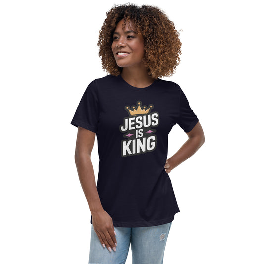 Women’s Christian t-shirt Jesus Is King design