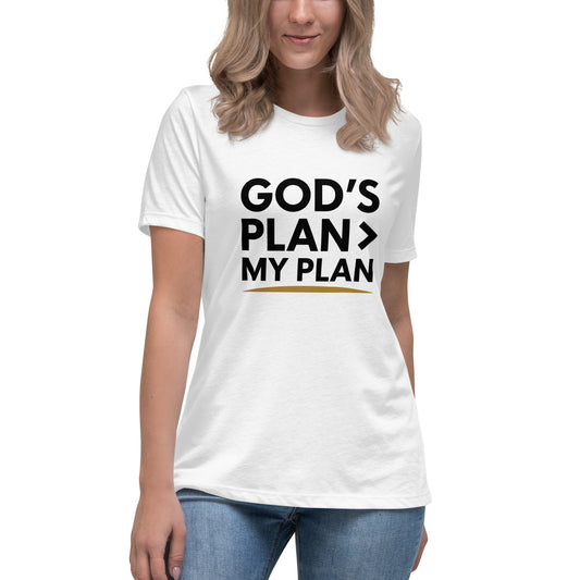 Women’s Christian t-shirt God’s Plan > My Plan