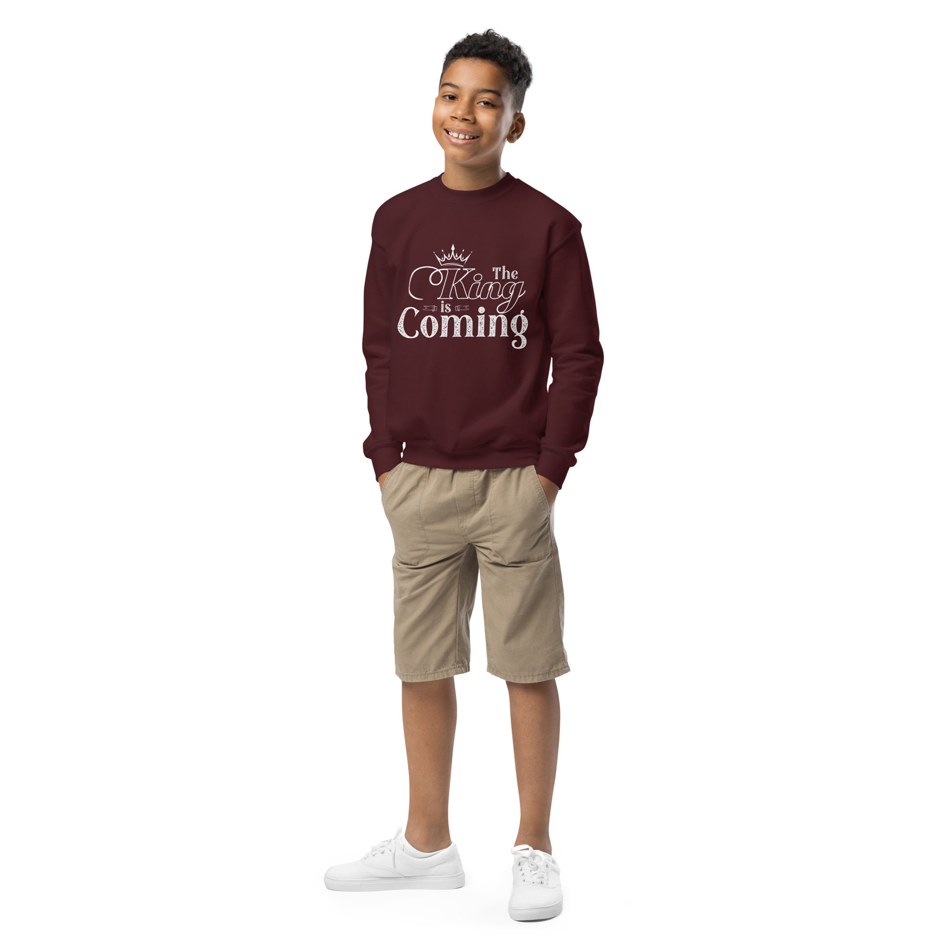 Cozy crewneck Christian kids pullover for church and play