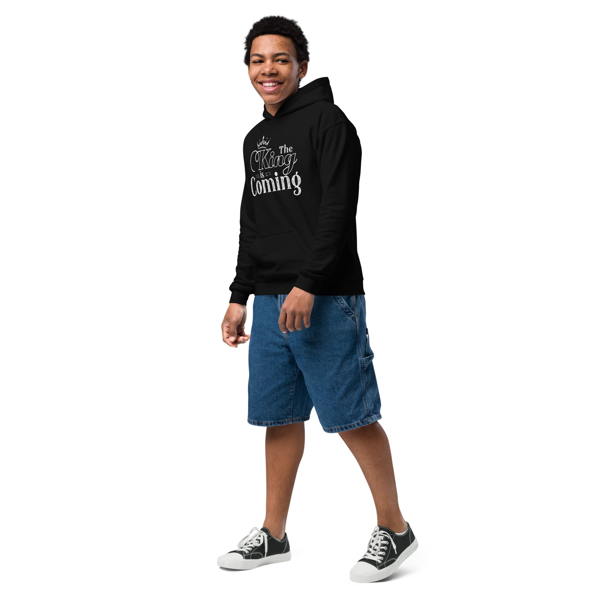 Durable faith-based kids hoodie with front pouch pocket