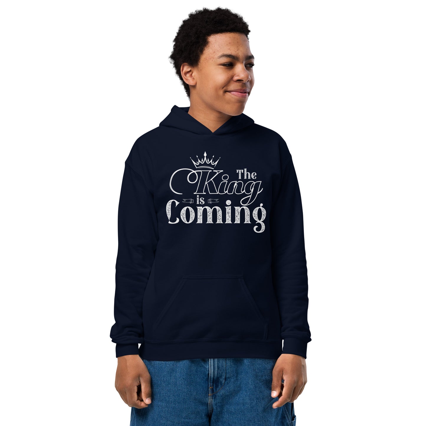 Durable faith-based kids hoodie with front pouch pocket