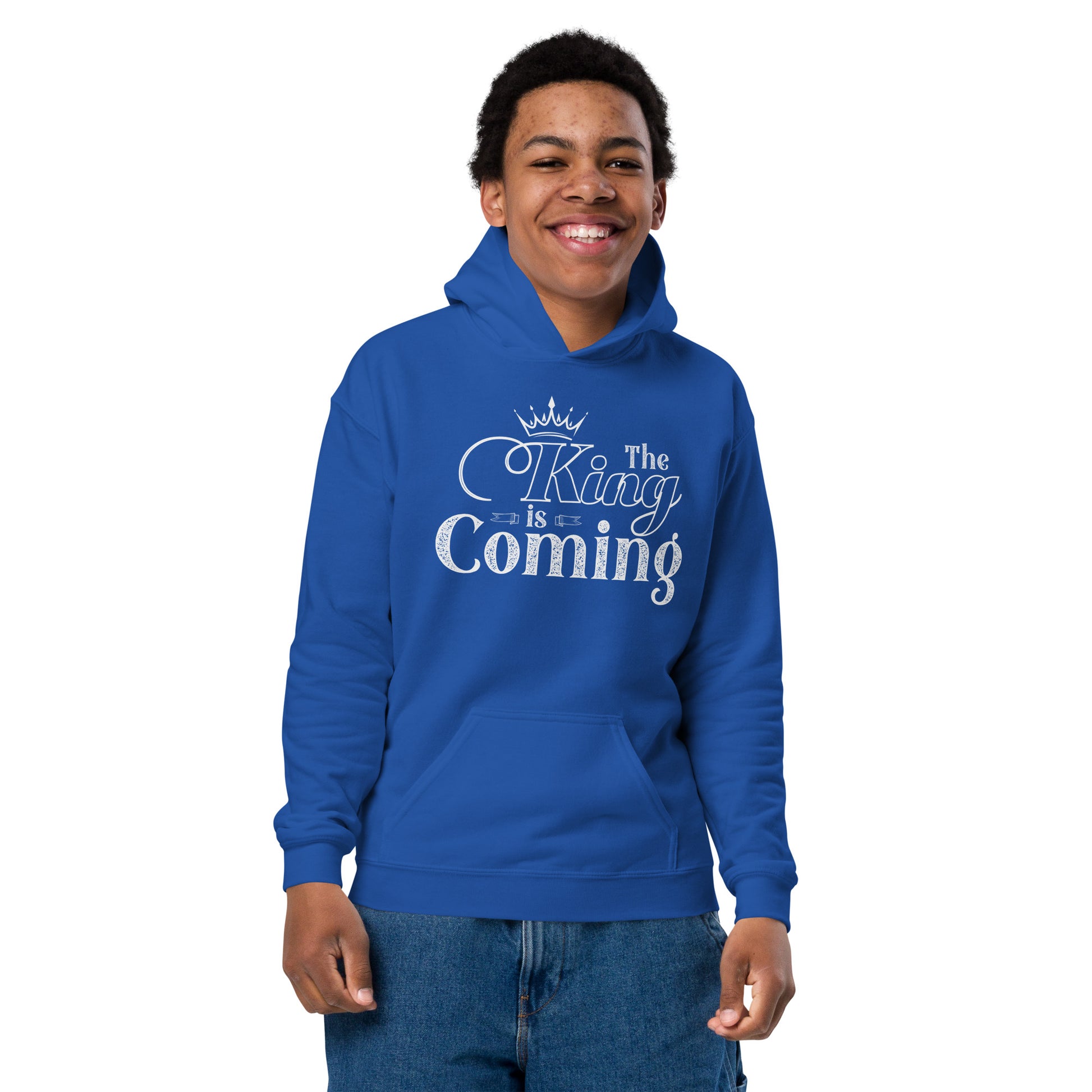 Soft fleece youth hoodie perfect for play and family events