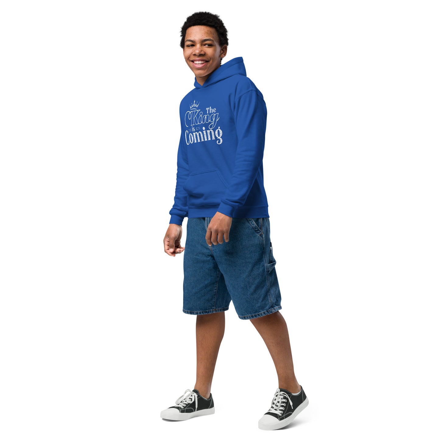 Soft fleece youth hoodie perfect for play and family events